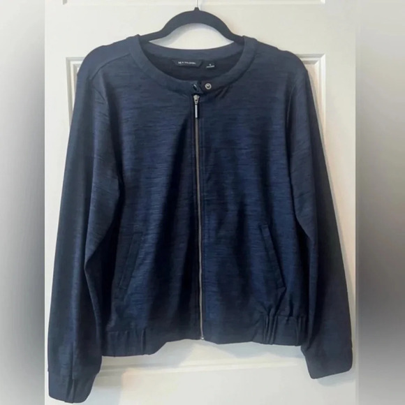 H by Halston Navy Zip-up Jacket - Picture 1 of 4